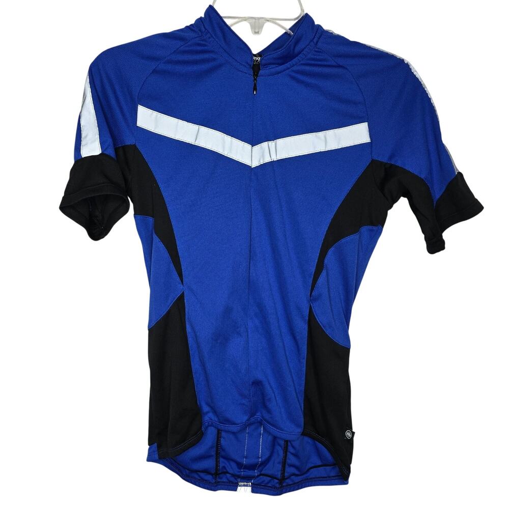 Aero Tech Designs Cyclewear Blue Black Short Sleeve Bike Cycling Jersey Size XS